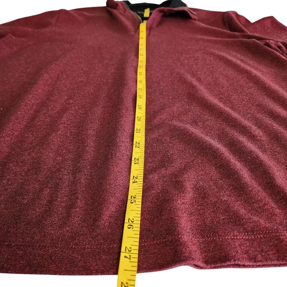 Banana Republic Mens Luxury Touch Half Zip Sweater Shirt Size Large Burgundy Red
